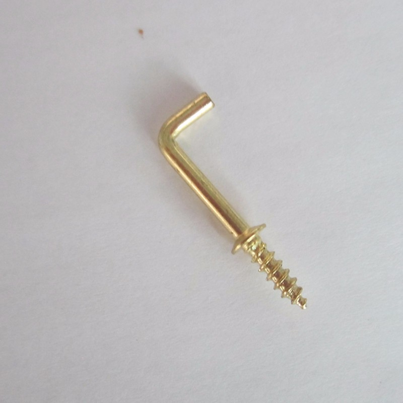 26mm Metal L Shaped Screw Hook With Golden Color For Wholesale - Buy