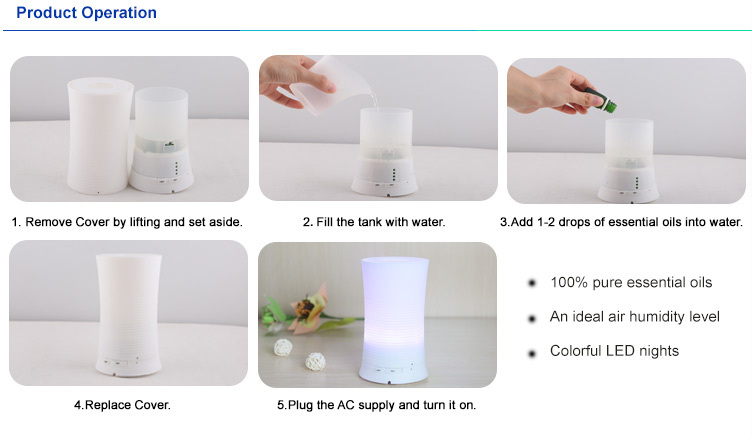 Aromacare colorful LED air diffuser humidifier mini vaporizer