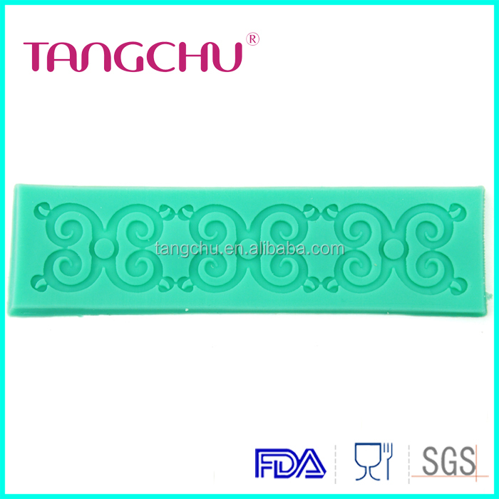 Rectangular lace flower fondant mould cake tools silicone molds cake decoration