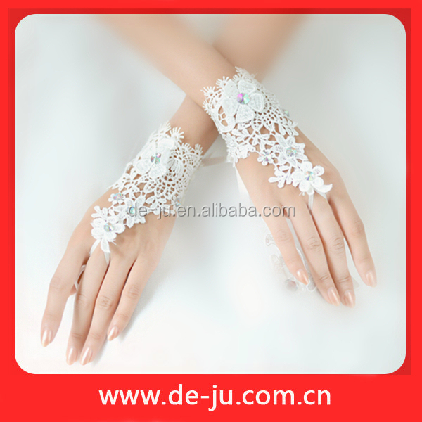 白結婚式の手を持つファブリック登るサテンパーティードレスロングサテンの手袋仕入れ・メーカー・工場