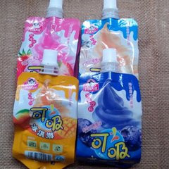 coconut water and pear juice in Stand up pouch with corner spout filling packing machine