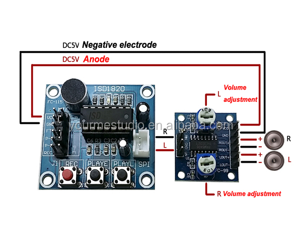 Sound Recording Module/voice Module/with 0.5w Speaker Isd1820 Voice