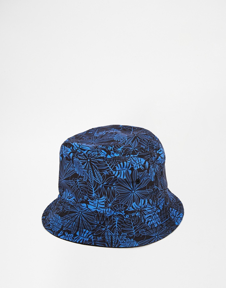 青バケツの帽子を印刷ハワイ風熱帯地方の漁師の帽子仕入れ・メーカー・工場