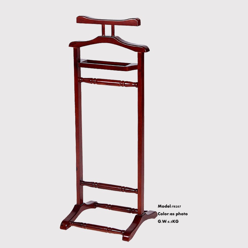 44"height Wooden Solid Wood Floor Suit Valet Standcoat Rack Hangers