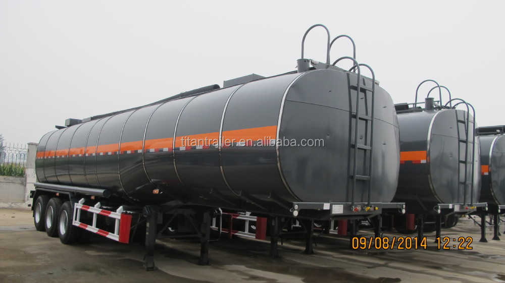 TITAN heated bitumen oil tank trailer , 3 axle bitumen heating tank oil trailer