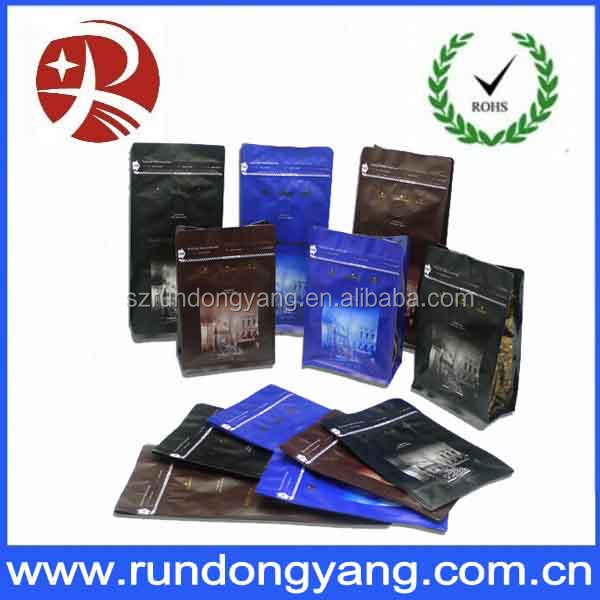 Sealable Coffee Valve Bag With side gusset coffee valve bag