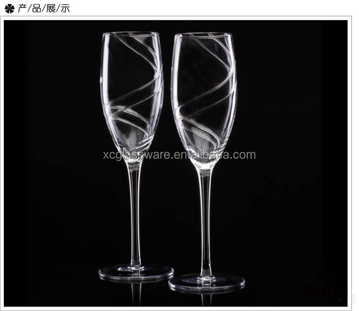 Customized Handmade cheap champagne glasses, champagne flutes/wedding