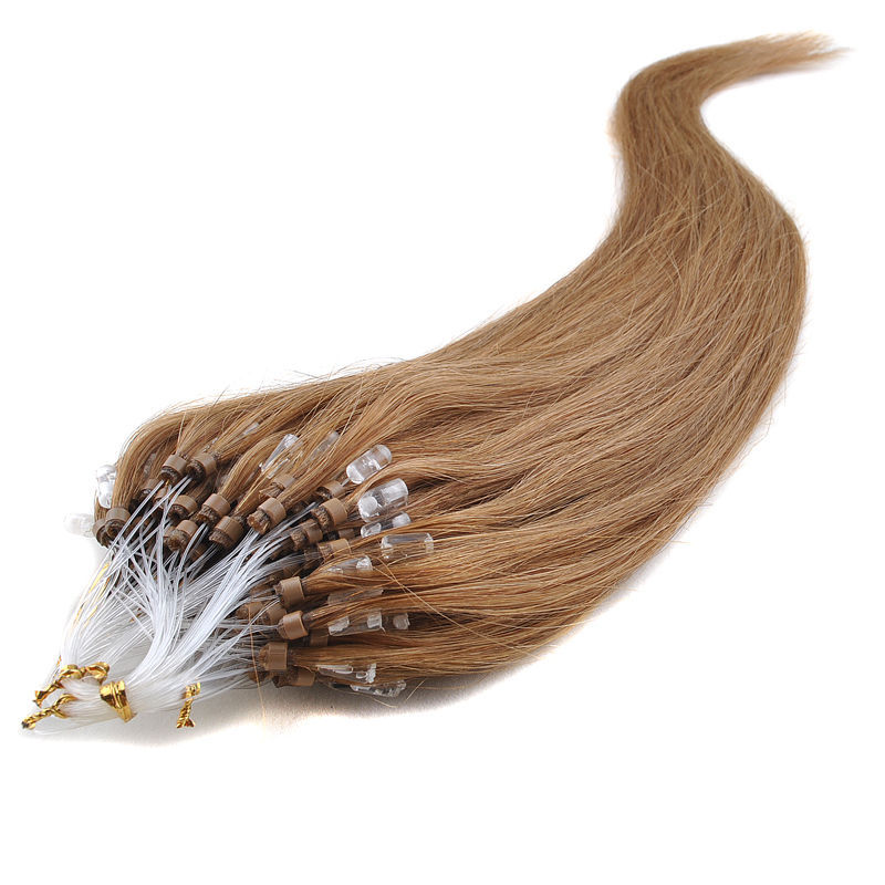 Hot New Micro Loop Ring/beads Hair Extensions Human Natural Silky Straight Hair 06 Dark