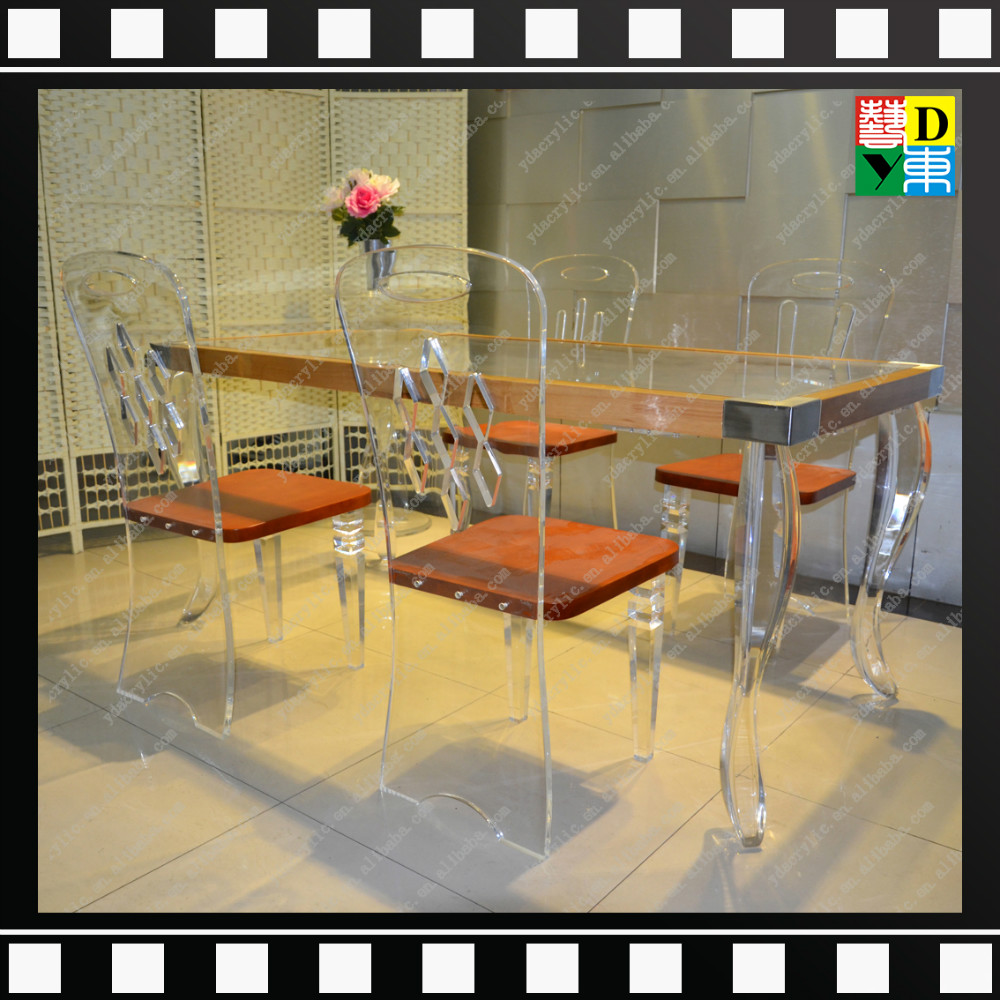 Plexi luxe ontwerp acryl eettafel set elegante acryl woonkamer ...