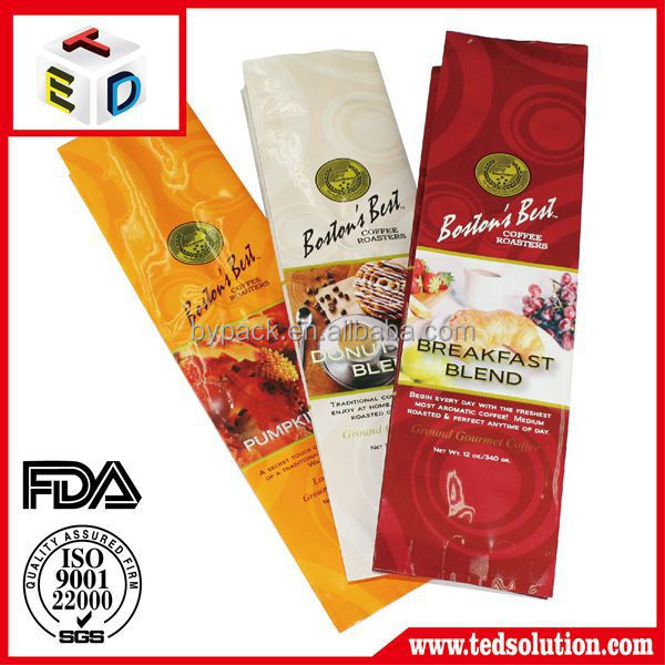Small empty printing coffee bean packaging bags