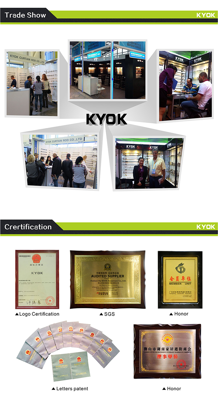 中国が作った高品質kyokヨーロピアンスタイルの鉄のカーテンロッド卸売デュアルフィニアル、 カーテンロッド卸売仕入れ・メーカー・工場