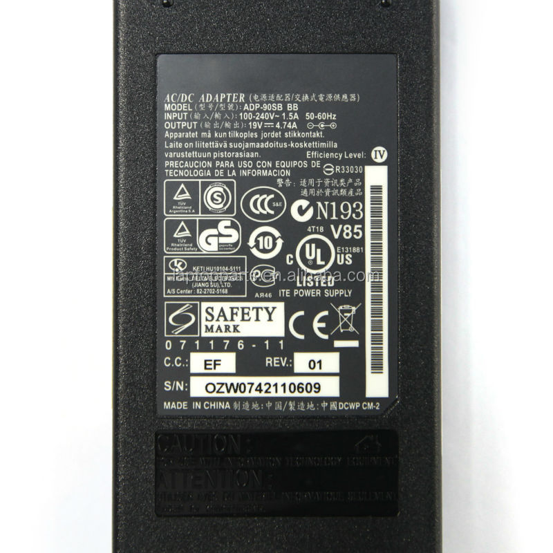 90wnetbook19v4.74a5.5*2.5mmアダプタのためのasusノートパソコンのacアダプタ----- adp- 90sbbb問屋・仕入れ・卸・卸売り