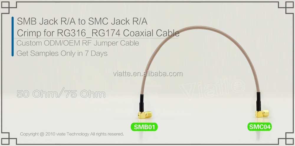 Smbジャック/メスr/asmcにjack/メスr/に圧着力をrg316_rg174用同軸ケーブルのコネクター仕入れ・メーカー・工場