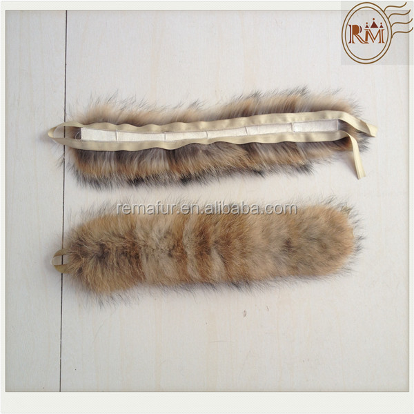 大きな17*70cmアライグマの毛皮冬の布フードのためのストリップ問屋・仕入れ・卸・卸売り