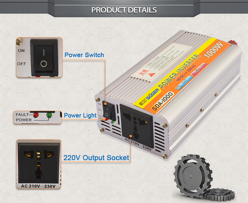 Hot sale inverter điện năng lượng 1000 wát chất lượng cao inverter modified sin 12 V năng lượng cho 220 V với CE RoHS