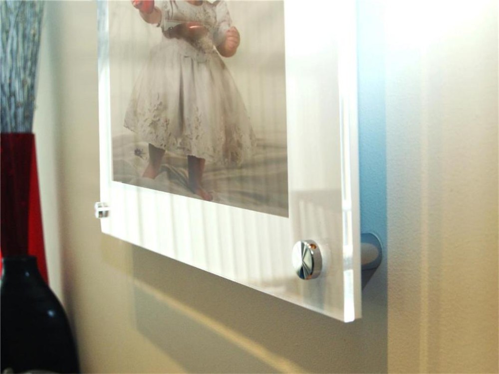 Glass wall mounted acrylic photo frames, acrylic wall mount picture frames
