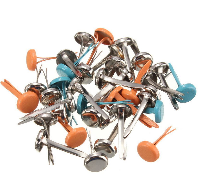 100Pcs Mini Brads Metal Brad Fasteners Split Pins Pastel for Scrapbooking  Crafts