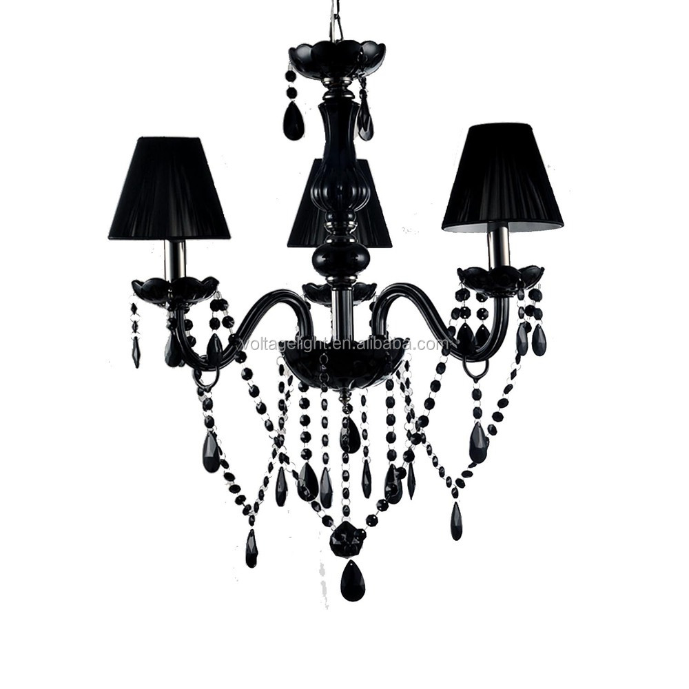 Moderne italiaanse stof lampenkappen kroonluchters kristal kaars hanglamp kroonluchter lamp zwarte kristal bloem