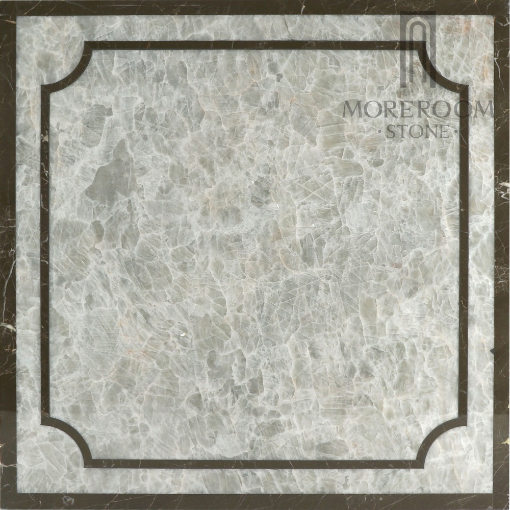 Portugal Estremoz Crystal Grey Marble waterjet marble square medallion from Moreroom stone