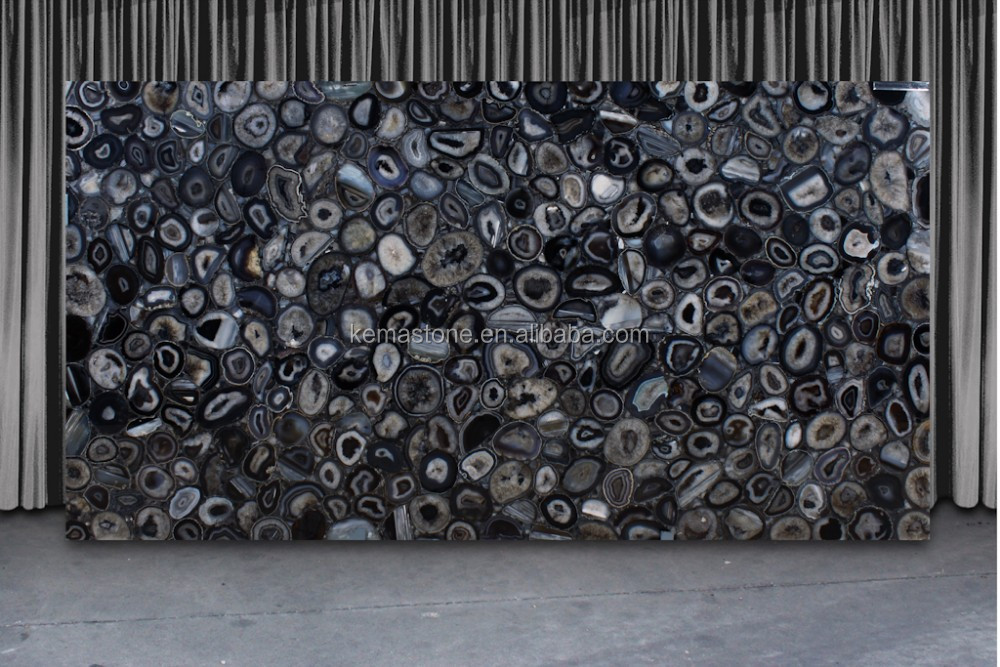 wholesales brazilian semi-precious stone black agate slab