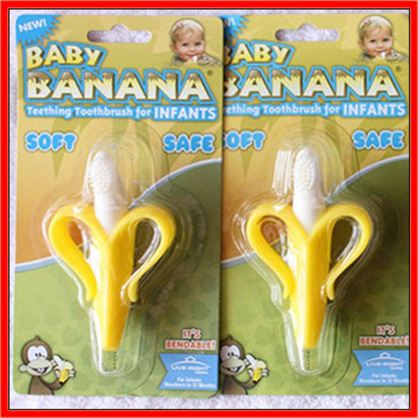 2014年teethers、 バナナの形のシリコン赤ちゃんの歯ブラシ、 子供シリコン歯ブラシ問屋・仕入れ・卸・卸売り