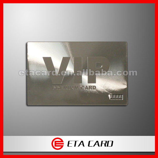 金属製のカード製造所/プレミアムスチール金属製のvipカード番号をエンボス付き問屋・仕入れ・卸・卸売り
