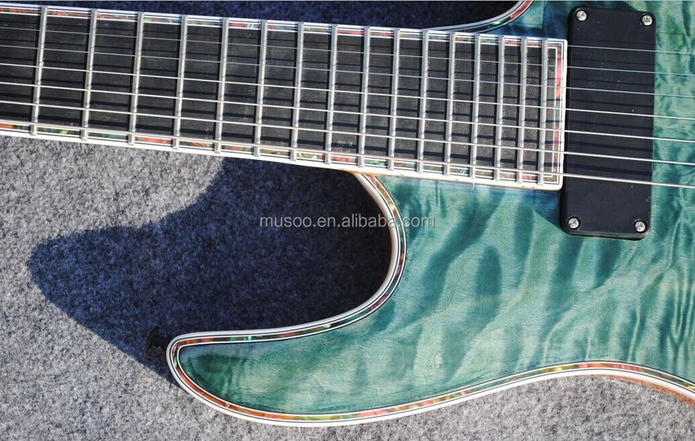 ブランド7musoo弦エレキギターにキルティングのエボニーフィンガーボードメイプルトップ仕入れ・メーカー・工場