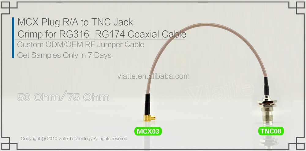 新しい到着のmcxプラグ/maler/aにtncジャック/rg316_rg174メス圧着同軸ケーブルのコネクタのための仕入れ・メーカー・工場