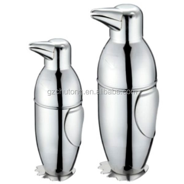 ステンレス製カクテルシェーカー/750ミリリットルステンレスカクテルシェーカーペンギンの形の栓抜き問屋・仕入れ・卸・卸売り
