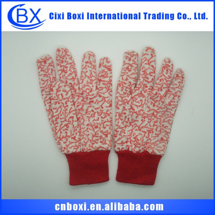 カスタマイズされた快適な綿赤中国卸売の安全手袋を作業問屋・仕入れ・卸・卸売り