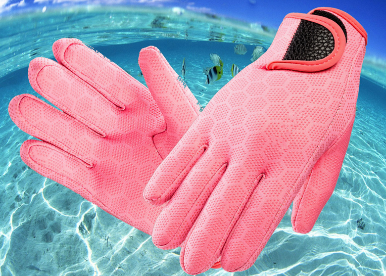 Customizable Pink 1.5mm Neoprene Protective Gloves For Scuba Diving
