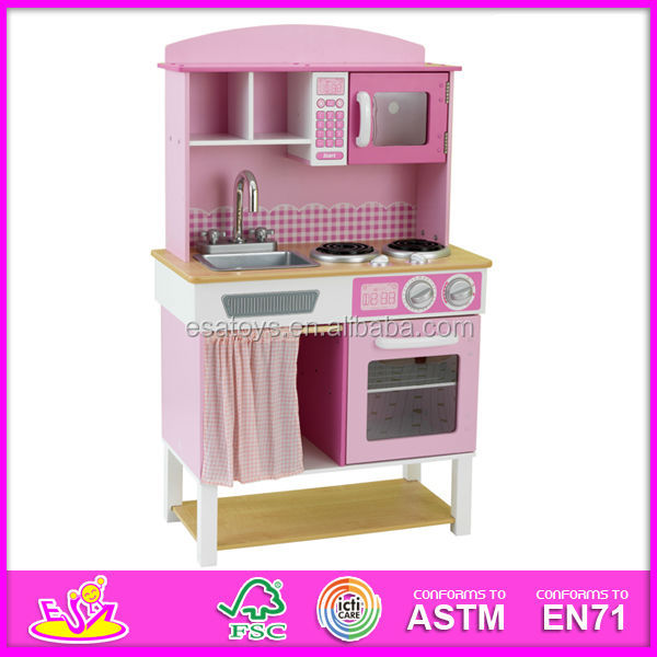 2014年ピンクの木製キッチンキャビネットのおもちゃ子供のための、 素敵な木製のおもちゃの台所子供用キャビネット、 のキッチンキャビネット用w10c071赤ちゃん問屋・仕入れ・卸・卸売り