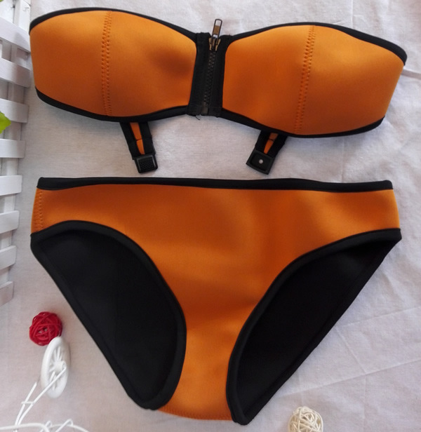 高品質のセクシーな女性のジッパー2015ネオプレンtrianglのブラジルの水着のビキニ問屋・仕入れ・卸・卸売り