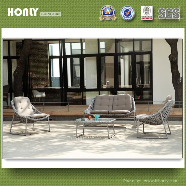 Garden sofa set aluminum plastic wicker outdoor sofa set