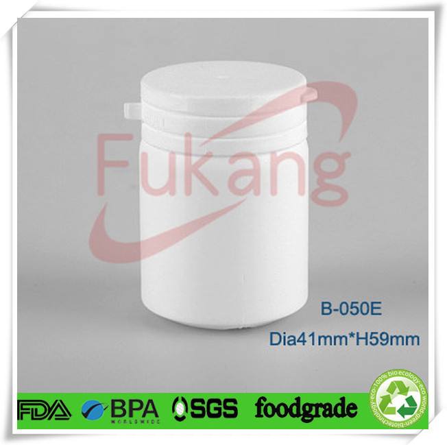 plastic chewing gum white container,70ml chewing candy HDPE plastic jar,round herbal candy HDPE bottle