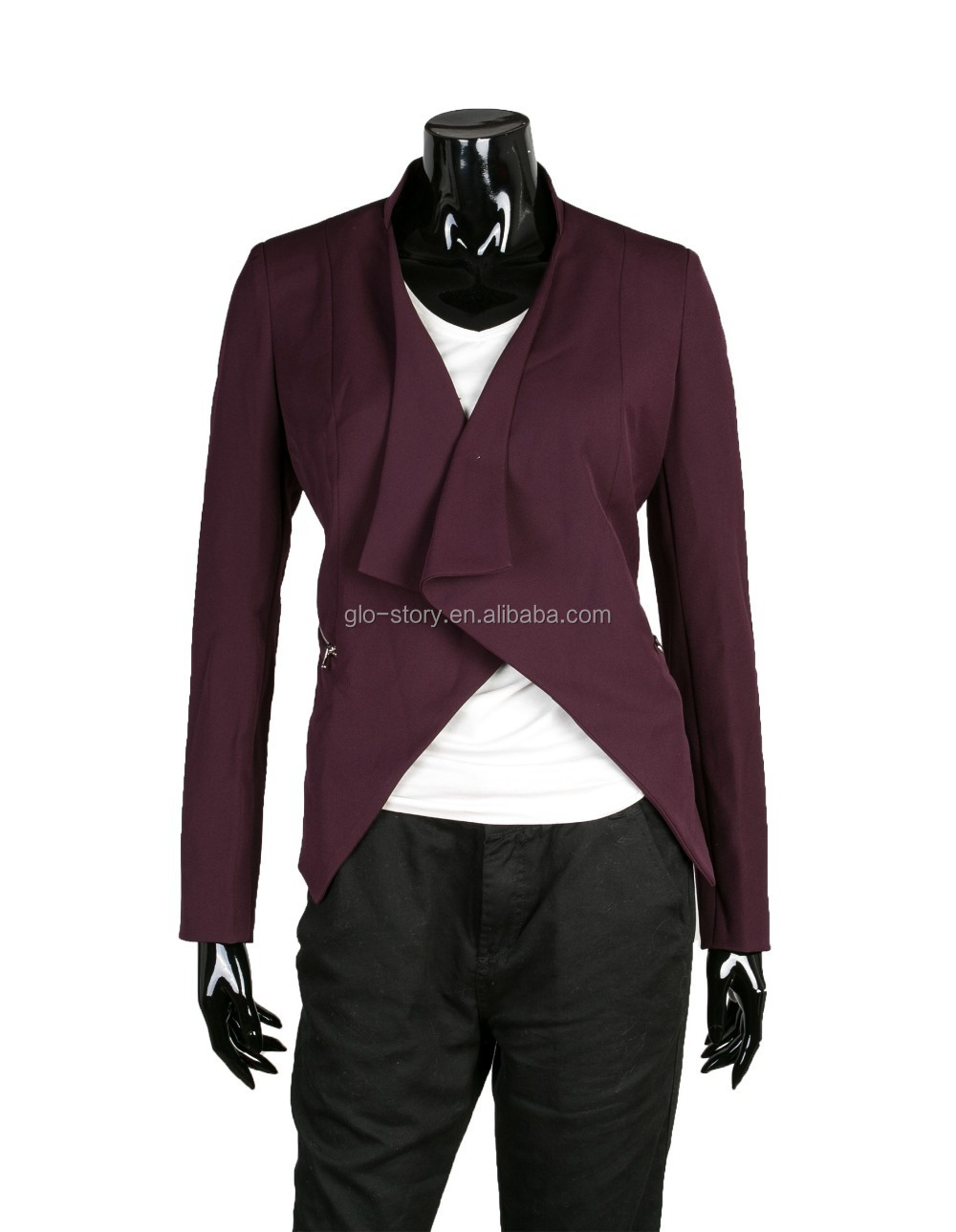 Glo- 物語紫のスーツ女性用ブレザーのジャケット仕入れ・メーカー・工場