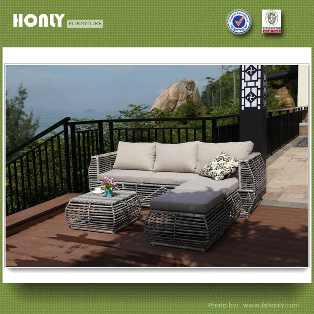 Aluminium outdoor garden rattan furniture modern rattan sofa set