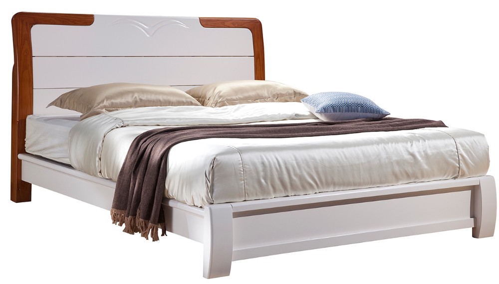 シンプルな木製の寝室の家具白ダブルベッドデザイン3110仕入れ・メーカー・工場