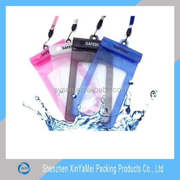 Top quality multi-color PVC mobile phone waterproof pouch for swimming