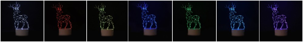 ラブリー鹿3dイリュージョンledテーブルライト仕入れ・メーカー・工場