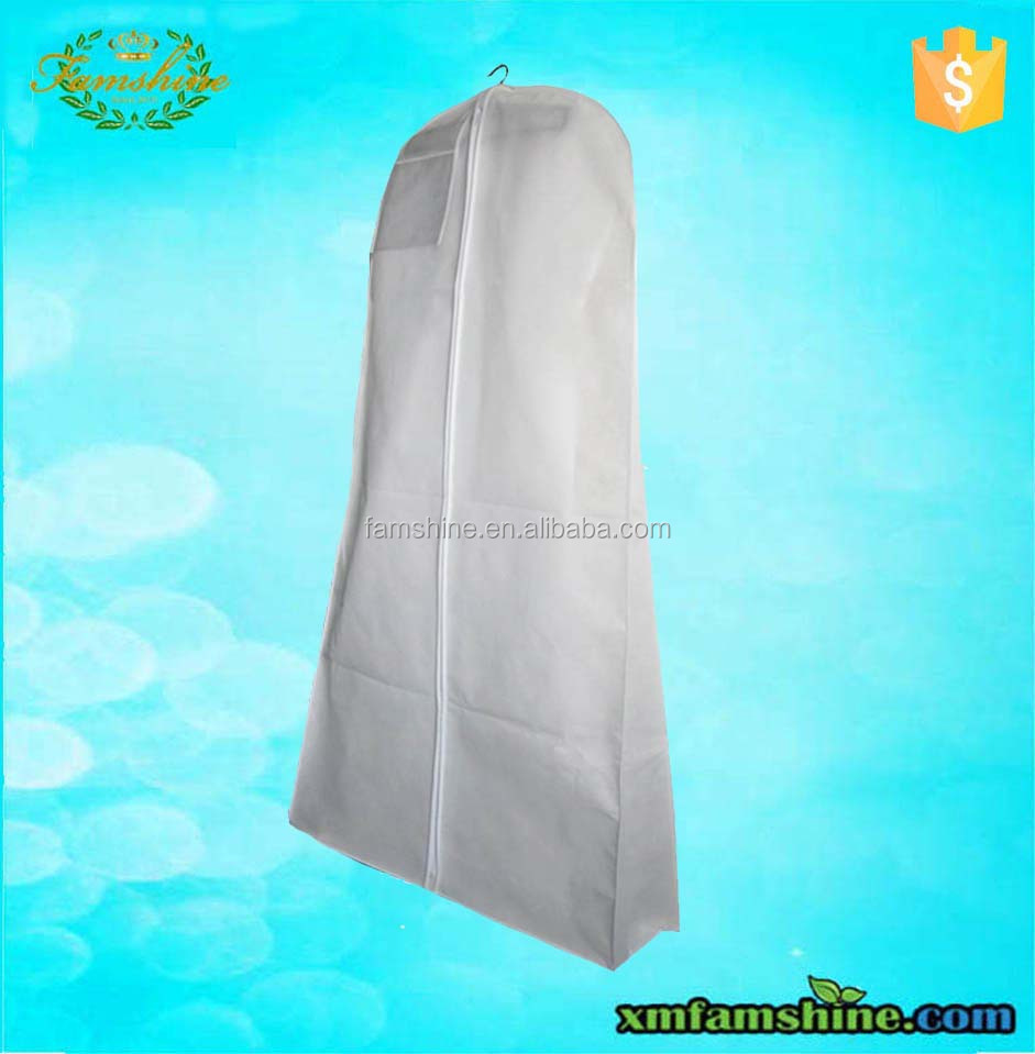 白い不織布のウェディングドレスのためのジッパーガーメントバッグ仕入れ・メーカー・工場