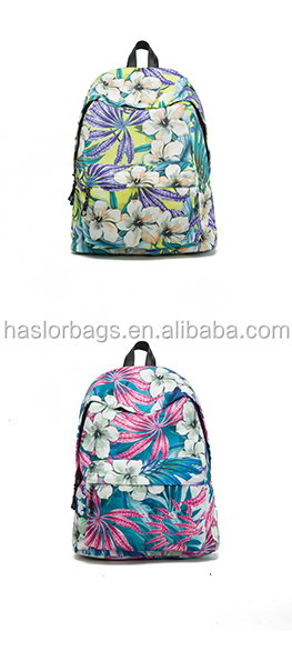 2015 Hot style flower pattern lady backpack for high school