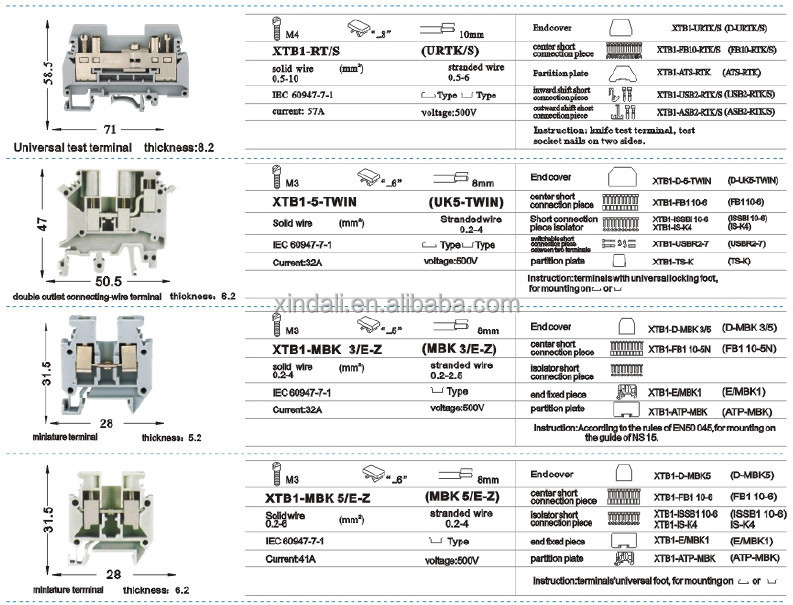 普遍的なテストターミナルブロックかねじコネクター8.2 XTB1-RT/S仕入れ・メーカー・工場