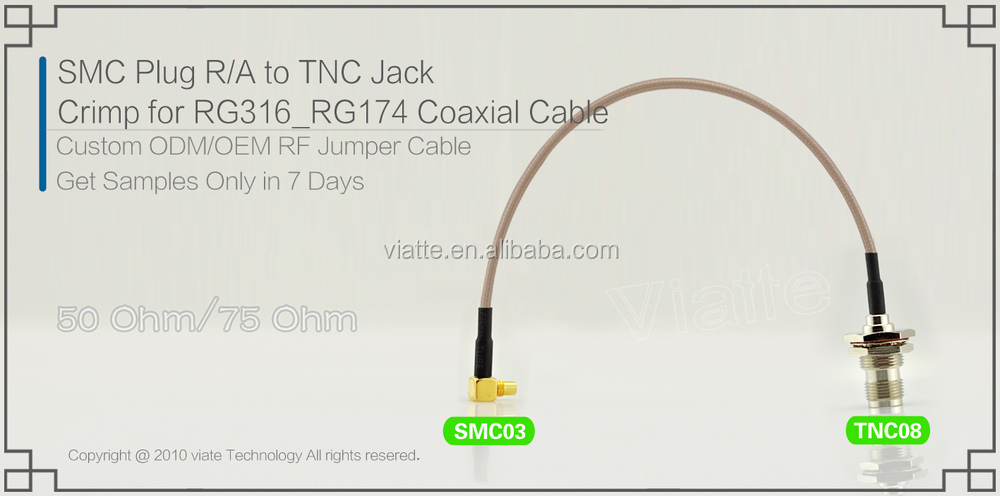 男性の性別smcプラグ直角tncへのジェンダーのためのrg316_rg174ジャックメス圧着同軸ケーブルのコネクター仕入れ・メーカー・工場