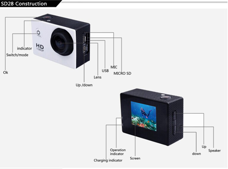 水中スポーツミニsj400030m輪郭hdカメラ映像ベスト防水カメラ問屋・仕入れ・卸・卸売り