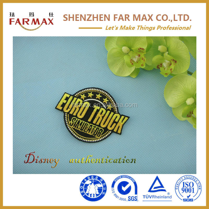 カスタマイズされた刺繍2014年farmaxエンブレムメタルキーリング付き仕入れ・メーカー・工場