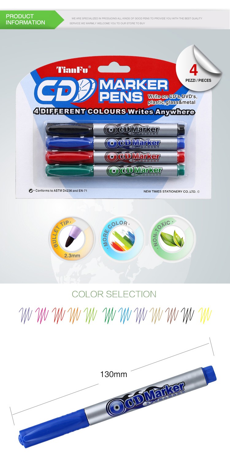 2017 Multiple Style Tfcd3200 Safe Permanent Cd Marker Eraser Pen For