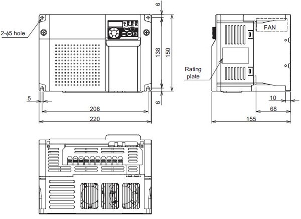 FR-D720-5.5K dimensions