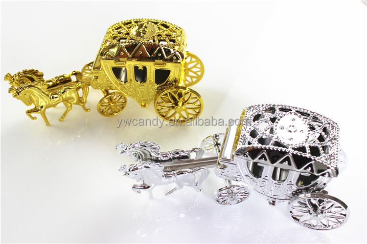New Assorted Color Plating Process Plastic Pumpkin Horse Carriage Candy boxes Chocolate Boxes Wedding favour gift boxes