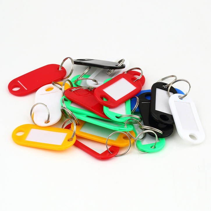 Source 50pcs Name Tag Key chain From China Car Key Tag Plastic Card ID Label  Key Tag Holder For Pet Steel Split Ring on m.